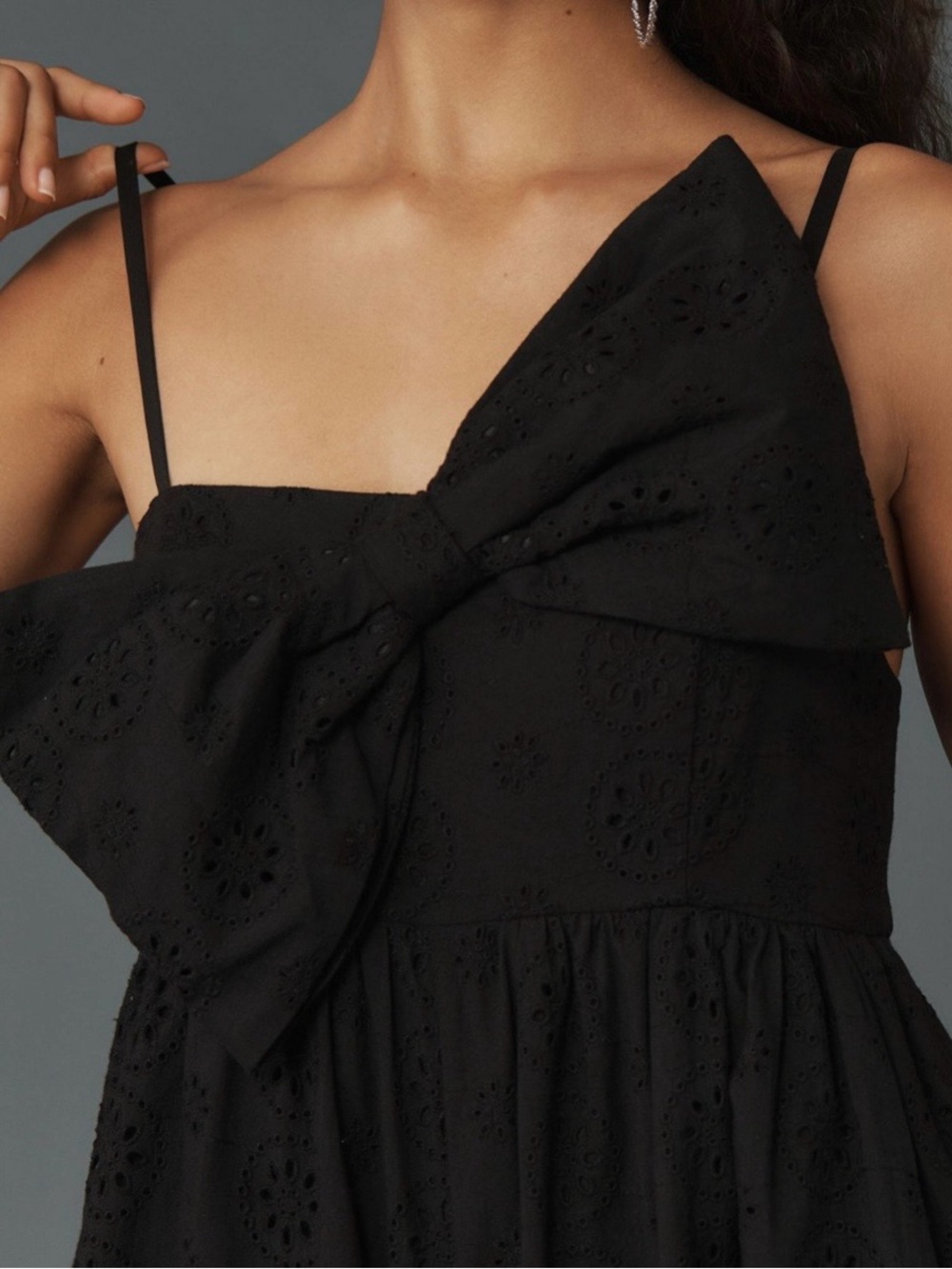 Anthropologie Elegant Black One-Shoulder Palazzo - One Piece with Bow,size XS - Picture 3 of 15
